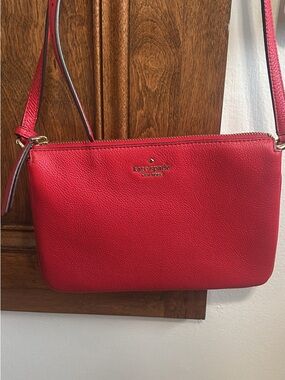 Kate Spade Red Pebbled Leather Crossbody